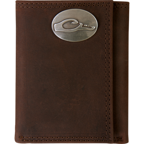 Drake Leather Tri-Fold Wallet Brown OSFM