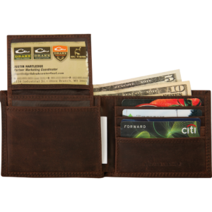 Drake Leather Bi-Fold Wallet Brown OSFM - Image 2