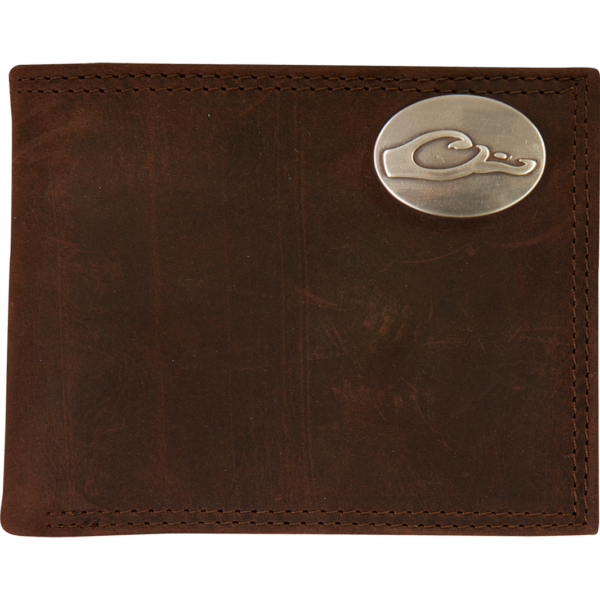 Drake Leather Bi-Fold Wallet Brown OSFM