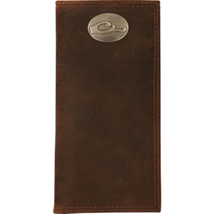 Drake Leather Checkbook Wallet Brown OSFM