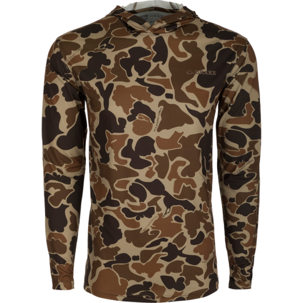 Drake Performance Hoodie Camo Print LS Old School