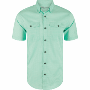 Drake Frat BD Gingham Check Shirt SS Beach Glass Tonal