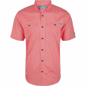 Drake Frat BD Gingham Check Shirt SS Chili Pepper Red