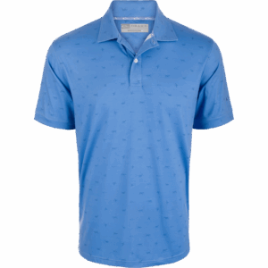 Drake Performance Print Polo Marina Blue