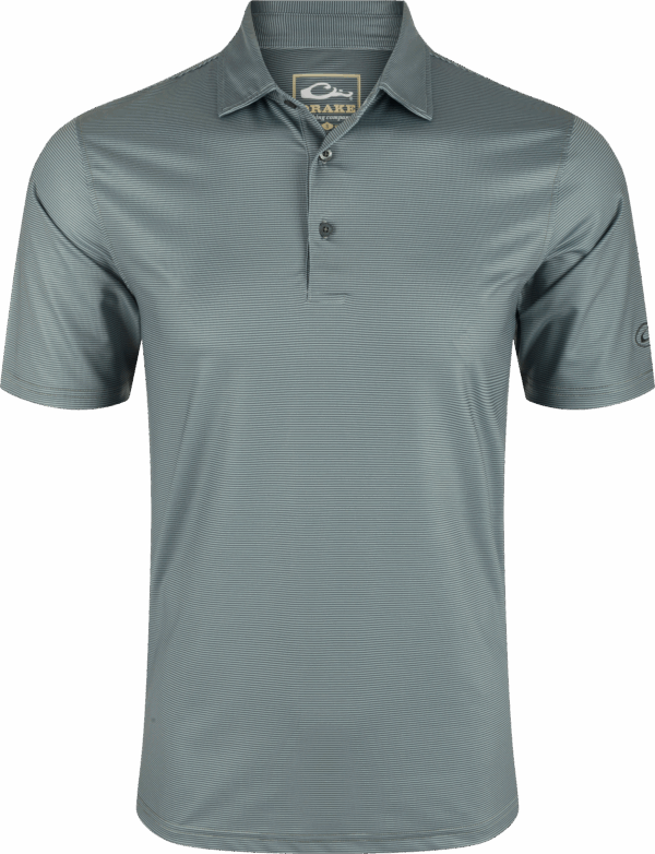 Drake Performance Chalk Striped Polo Quarry