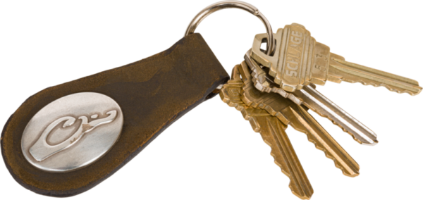 Drake Leather Key Chain Brown OSFM